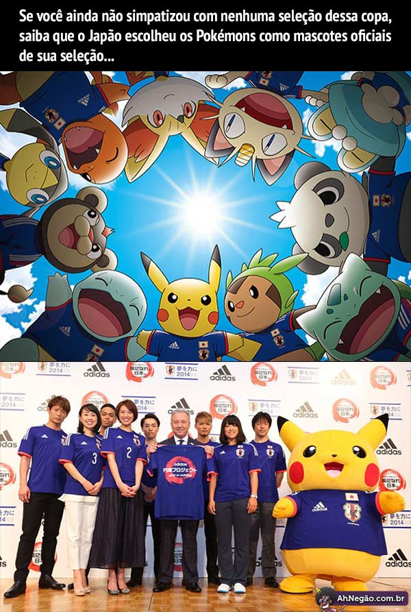 Japão escolhe Pokémons como mascotes da seleção na Copa