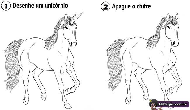 COMO DESENHAR UM CAVALO UM UNICÓRNIO (2) APAGUE CHIFRE SIMPLES ASSIM! -  iFunny Brazil