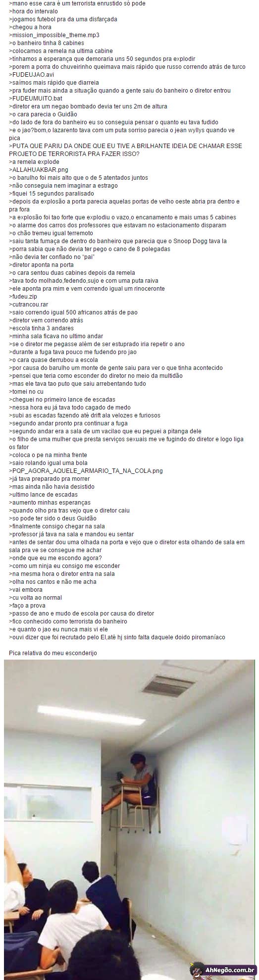 A história do rapaz que tentou explodir um banheiro na escola